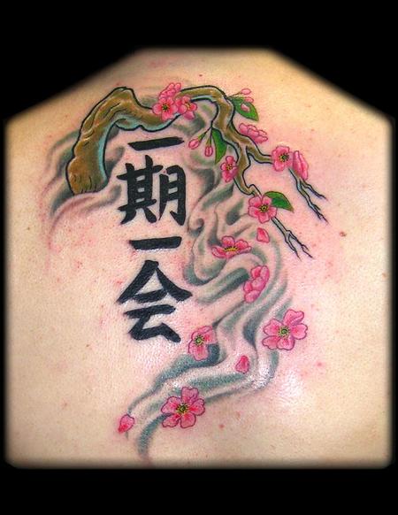 Tattoos - kanji & cherry blossoms  - 65064